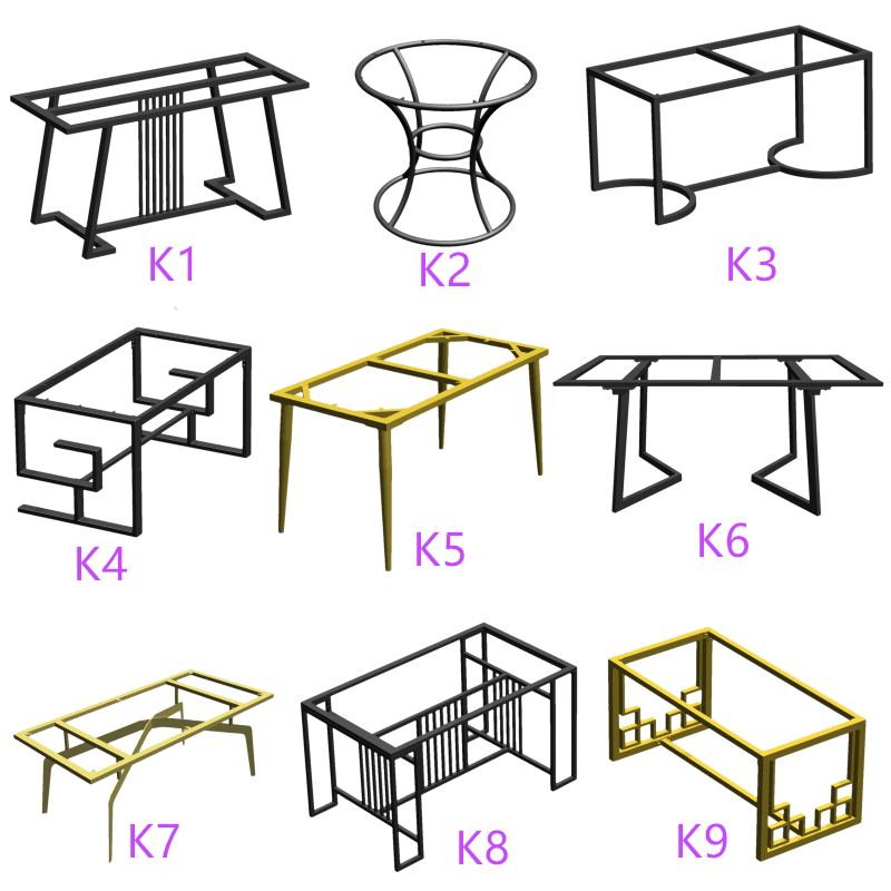 桌子腿支架茶几书桌支撑架圆桌角铁艺岩板餐桌腿底座玻璃吧台脚架