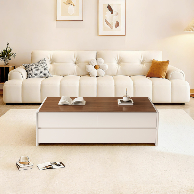 2025年新款纯实木茶几落地电视柜组合现代简约客厅茶桌家用高级感