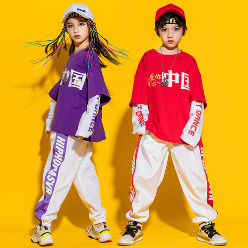 六一儿童街舞男爱国主题嘻哈班服