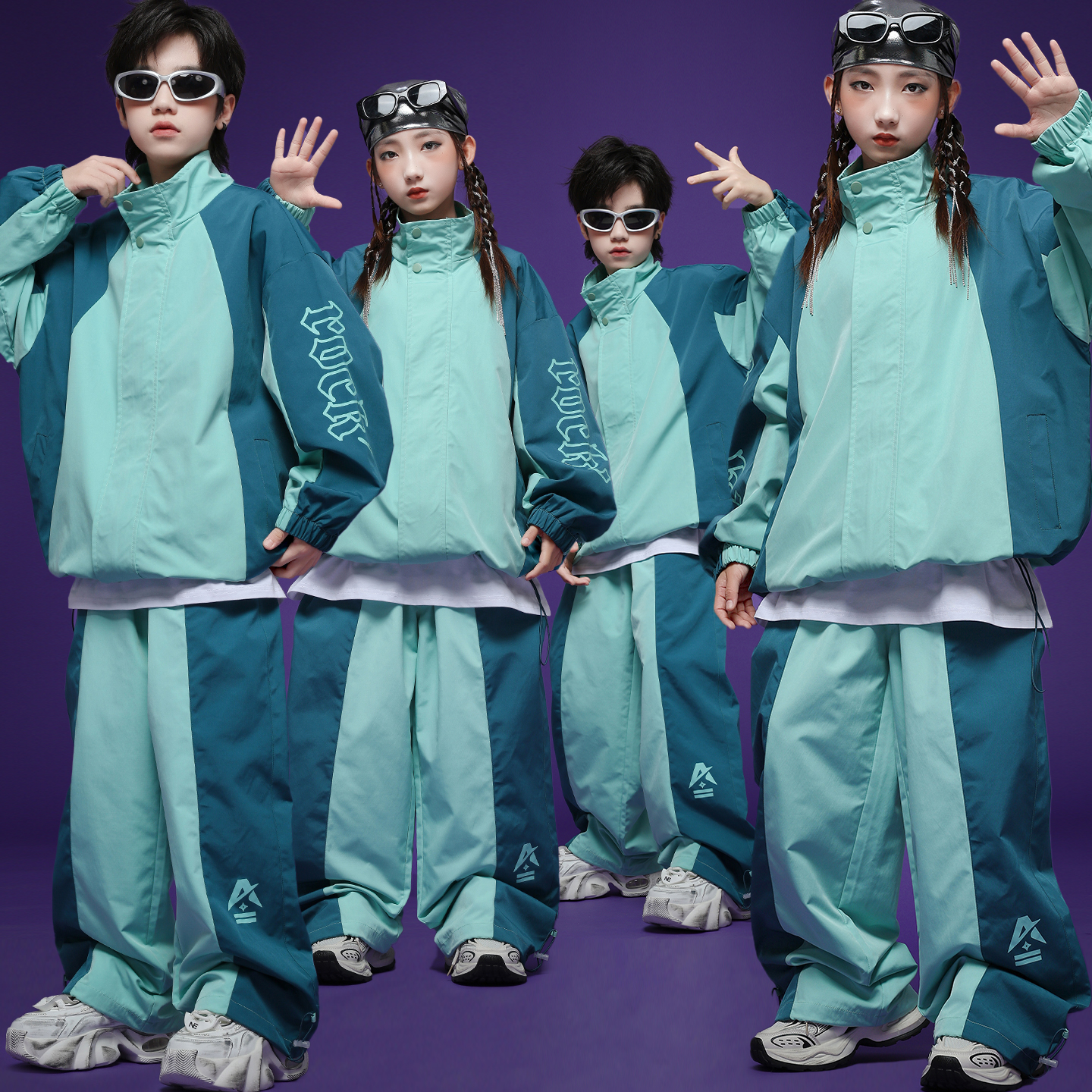 迷彩豆豆儿童嘻哈街舞潮服演出服