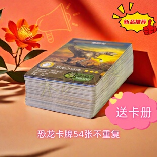 儿童恐龙卡片收集册闪卡动物卡片卡牌认知卡片益智霸王龙男孩玩具