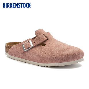 BIRKENSTOCK勃肯女款 Boston系列 牛皮绒面革软底包头拖鞋