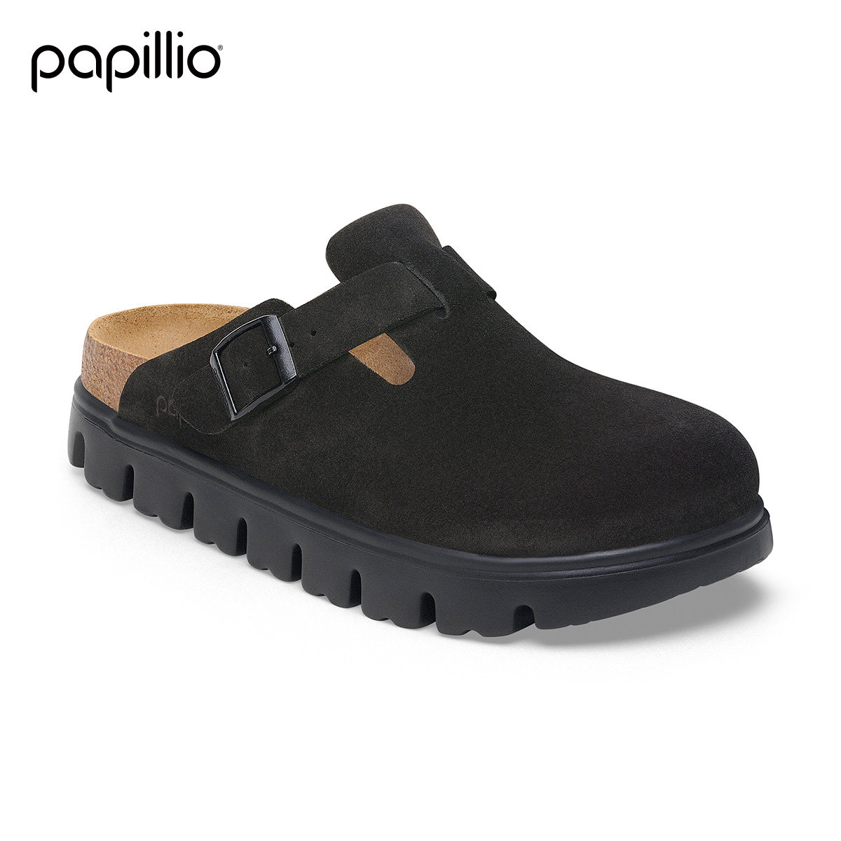 BIRKENSTOCK勃肯德国进口Papillio女款绒面革Boston厚底包头拖鞋