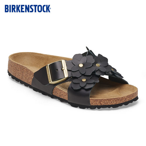 BIRKENSTOCK勃肯牛皮革单扣凉鞋