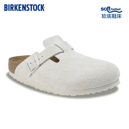BIRKENSTOCK勃肯绒面革软底拖鞋