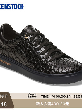 BIRKENSTOCK勃肯德国进口新品女款牛皮革漆皮Bend系带休闲板鞋