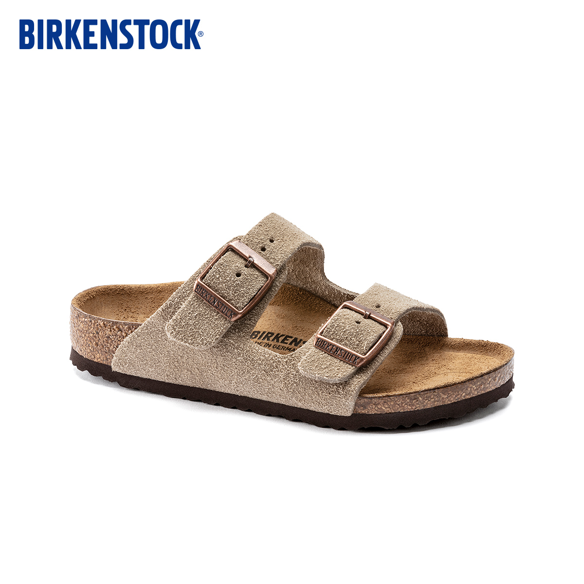 BIRKENSTOCK勃肯绒面革双扣拖鞋