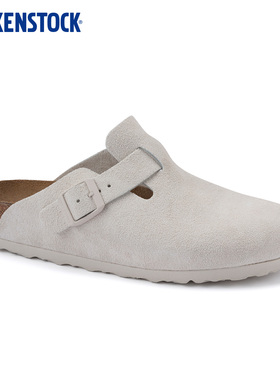 BIRKENSTOCK勃肯德国进口男女款牛皮绒面革软木Boston包头拖鞋