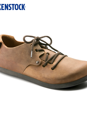 BIRKENSTOCK勃肯德国进口男女款涂油皮复古Montana低帮系带休闲鞋