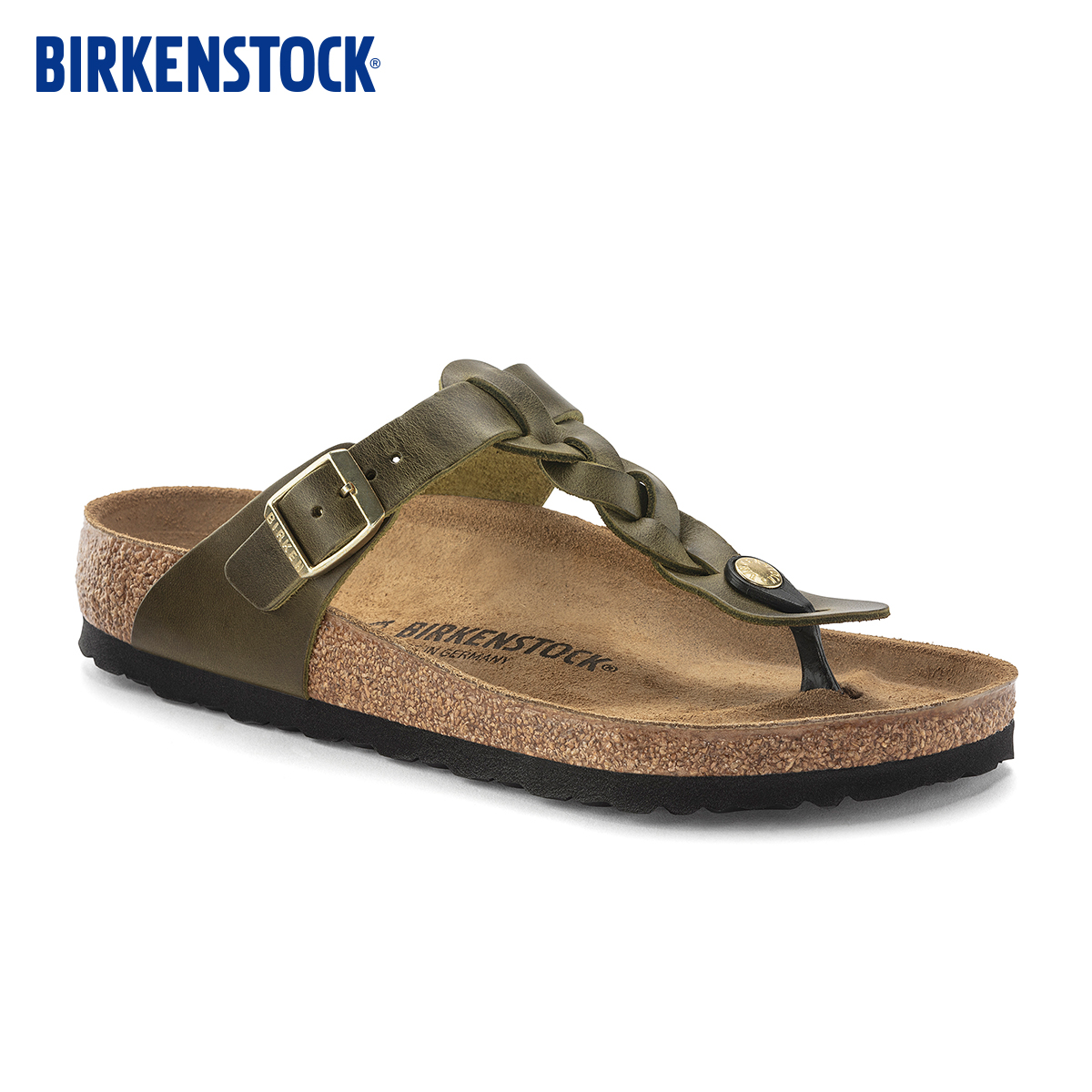 BIRKENSTOCK勃肯涂油皮夹趾拖鞋