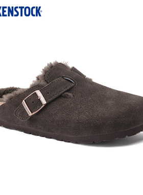 BIRKENSTOCK勃肯德国进口男女款绒面革Boston Shearling毛毛拖鞋