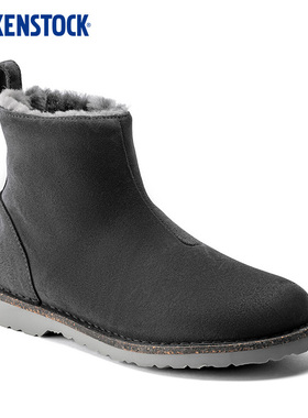 BIRKENSTOCK勃肯德国进口女款绒面革Melrose Shearling短筒毛毛靴