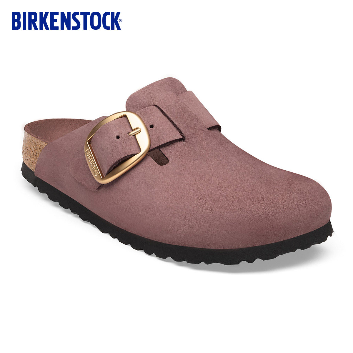 BIRKENSTOCK勃肯德国新品大扣女款绒面革时尚外穿Boston包头拖鞋
