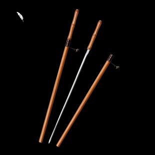 龙泉刀剑宝剑高锰钢手工锻打一体长款文玩细剑户外健身收藏未开刃