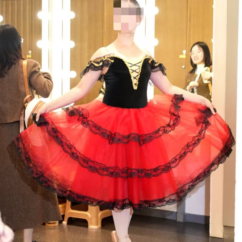 儿童唐吉诃德芭蕾舞蓬蓬裙演出服成人芭蕾舞长纱裙舞台汇演服装新