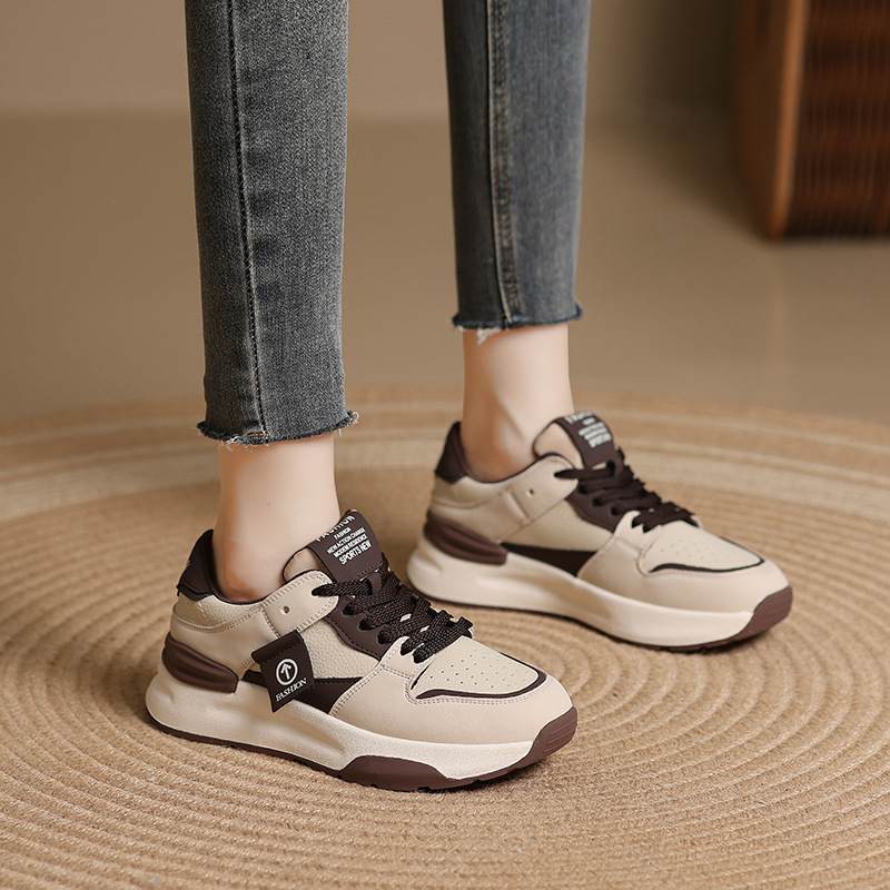 秋季运动老爹鞋女款2025新款爆款通勤百搭休闲阿甘球鞋小白鞋板