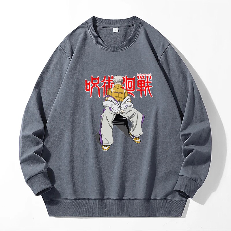 5012* 咒术回战卫衣oversize潮流男春秋hiphop街头roora情侣装图片