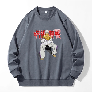5012* 咒术回战卫衣oversize潮流男春秋hiphop街头roora情侣装图片