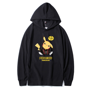 W104 P40春秋款潮流男卫衣套装皮卡丘卡通宽松衣服秋冬款连帽外套图片