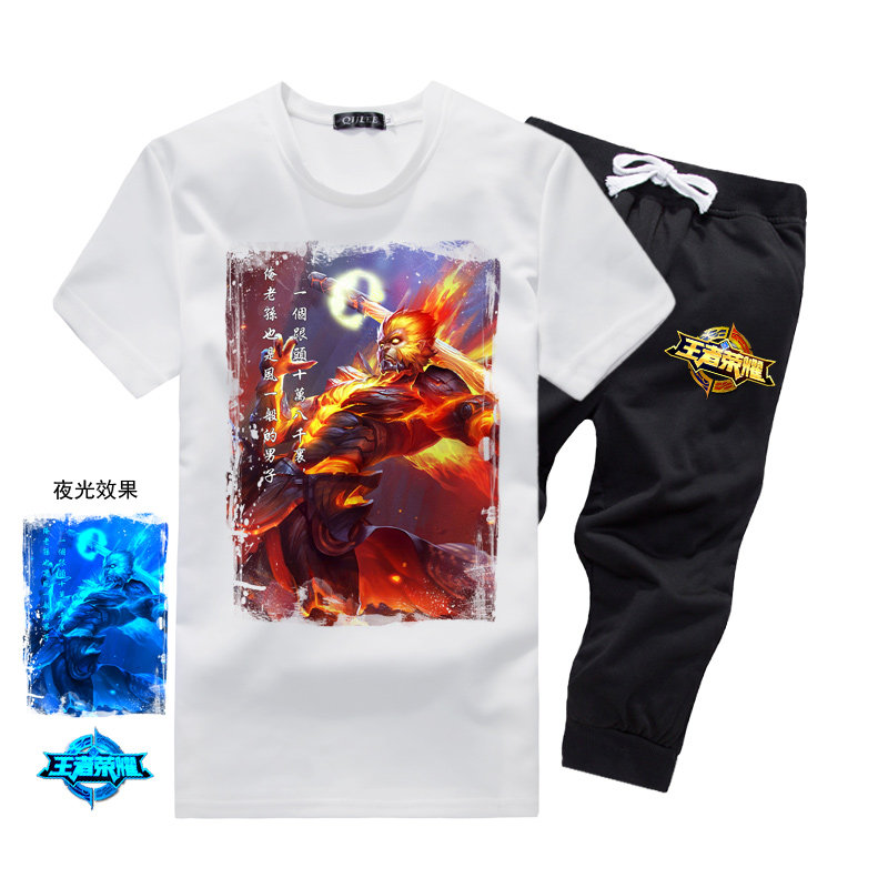 TZ66王者游戏荣耀皮肤衣服T恤运动套装短袖上衣半袖两件套潮图片