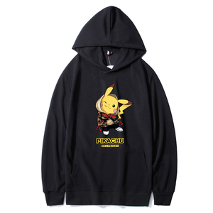 W104 P40春秋款潮流男卫衣套装皮卡丘卡通宽松衣服秋冬款连帽外套图片