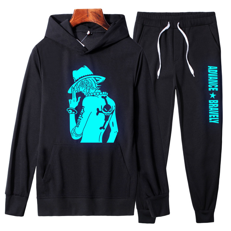YD501P65男卫衣休闲套装秋冬新款加绒衣服夜光外套运动服潮,男装卫衣,星座414A（原B215）