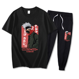 火影忍者短袖t恤男夏装潮帅气青少年套装高中上衣短裤一套，男装套装，星座414A（原B215）