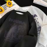 6830*P28华夫格重磅潮牌美式圆领卫衣男宽松秋冬季简约百搭上衣，男装卫衣，星座414A（原B215）