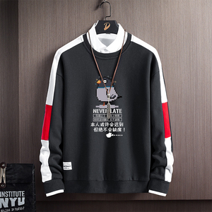 Y121*P30 圆领卫衣男春秋潮ins潮牌宽松大码衣服长袖T恤薄款外套图片