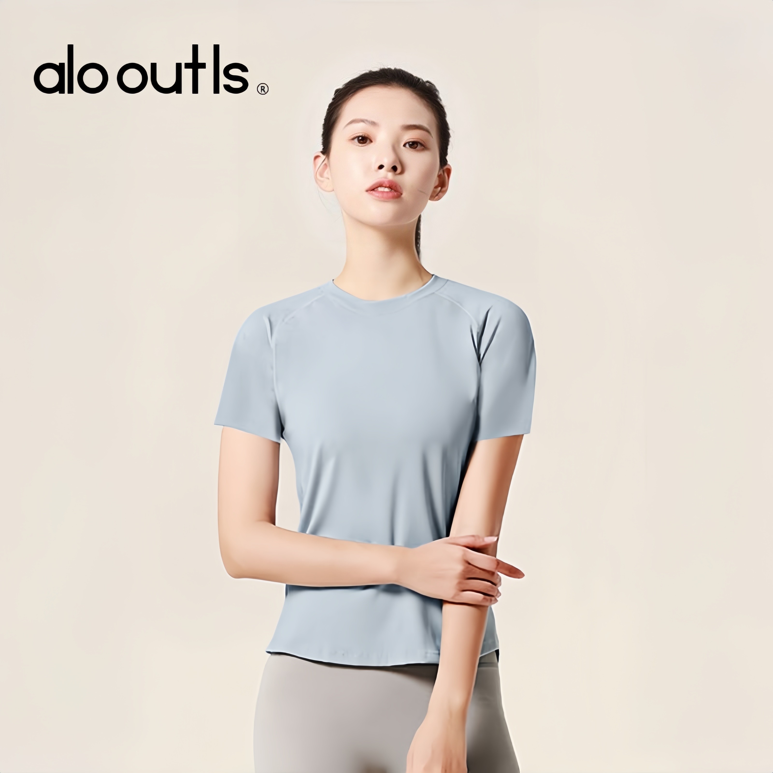 alo outls官方奥莱店速干瑜伽短袖运动健身服显胸塑型透气T恤女