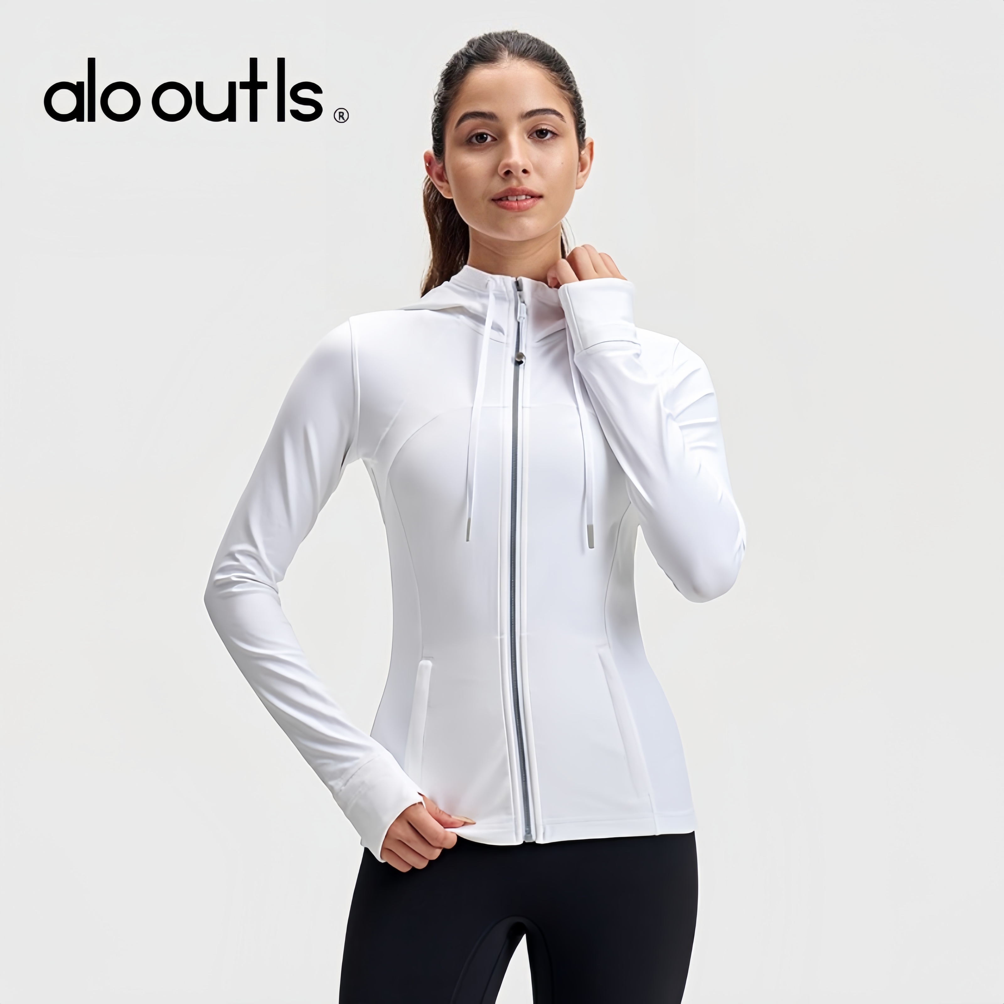 alooutls速干连帽运动夹克男