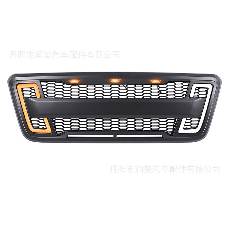 适用于福特04-08F150猛禽款改装带LED灯日行前格栅中网