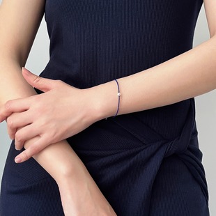 1mm极细青金石珍珠手链天然淡水珍珠近正圆叠戴纯银男女同款手链