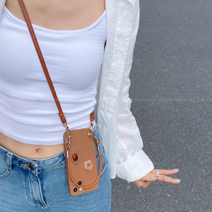 艺术没有家~原创小众设计感适用iPhone16promax苹果15pro手机壳16斜挎背带14手提绳13软12新款11全包防摔外壳