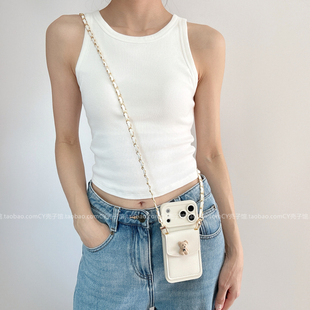 超好看手机壳适用华为mate80/70/60手机壳斜挎带零钱卡包pura80/p70便携式保护套nova14/13/12小香风可背链条