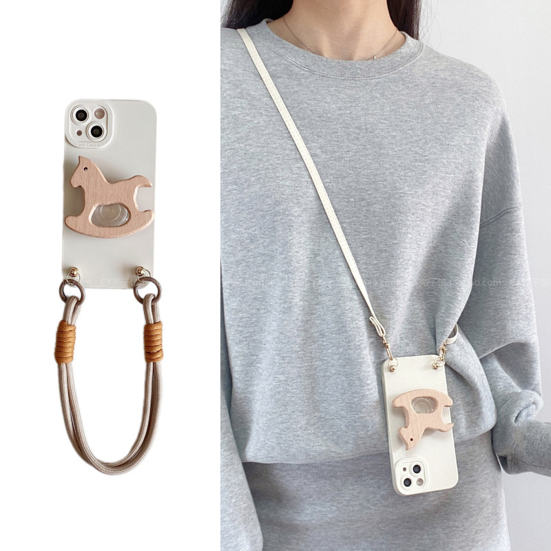 小众设计童年木马支架适用华为mate70/60全包手机壳防摔pura70p50斜挎背带挂绳nova1312pro畅享70x新款保护套