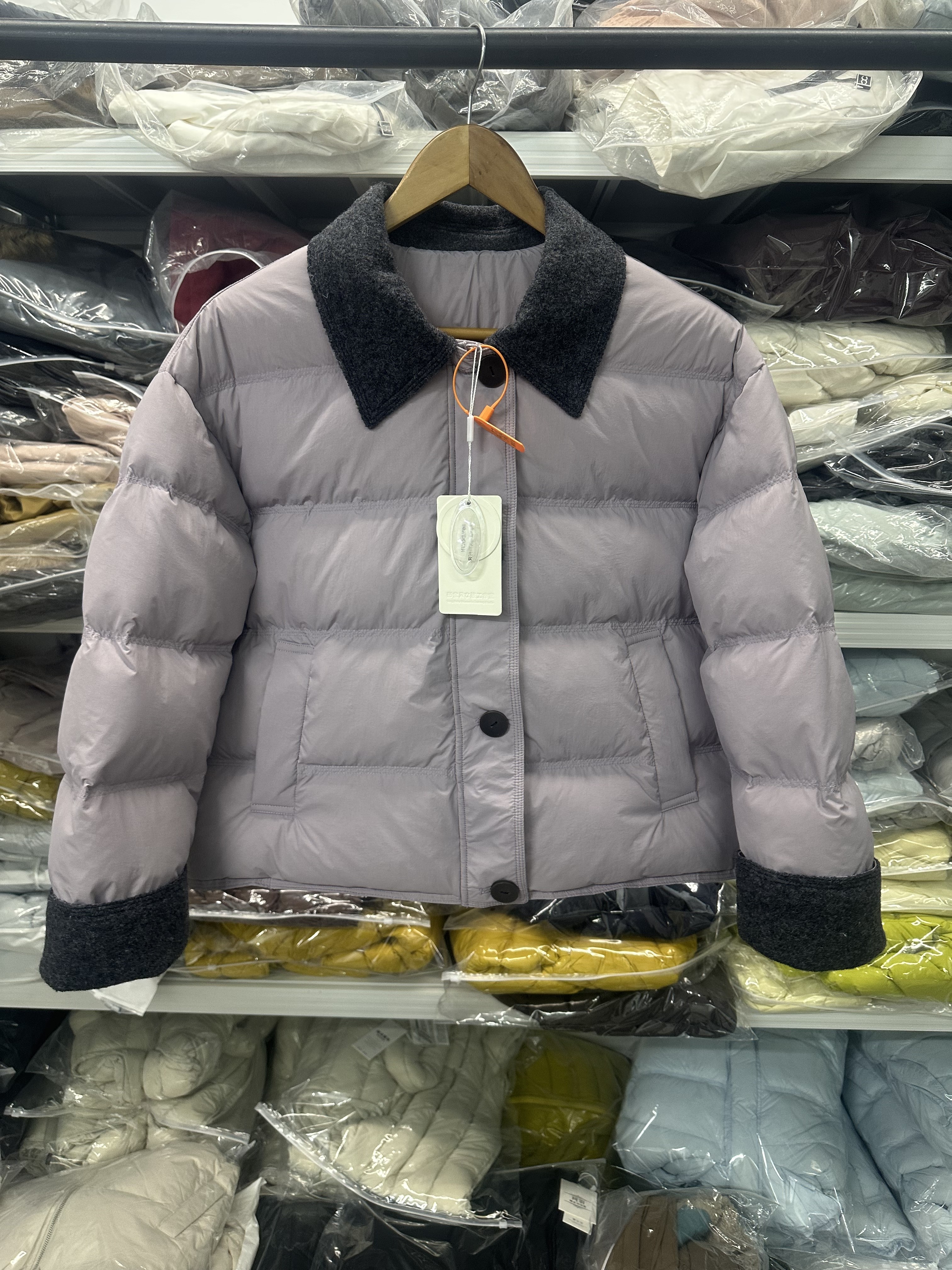 韩系白鸭绒羊毛呢拼接羽绒服女2025年冬季新款保暖撞色短款外套,女装/女士精品,羽绒服,淘宝优惠券,粉丝福利购,淘宝优惠卷