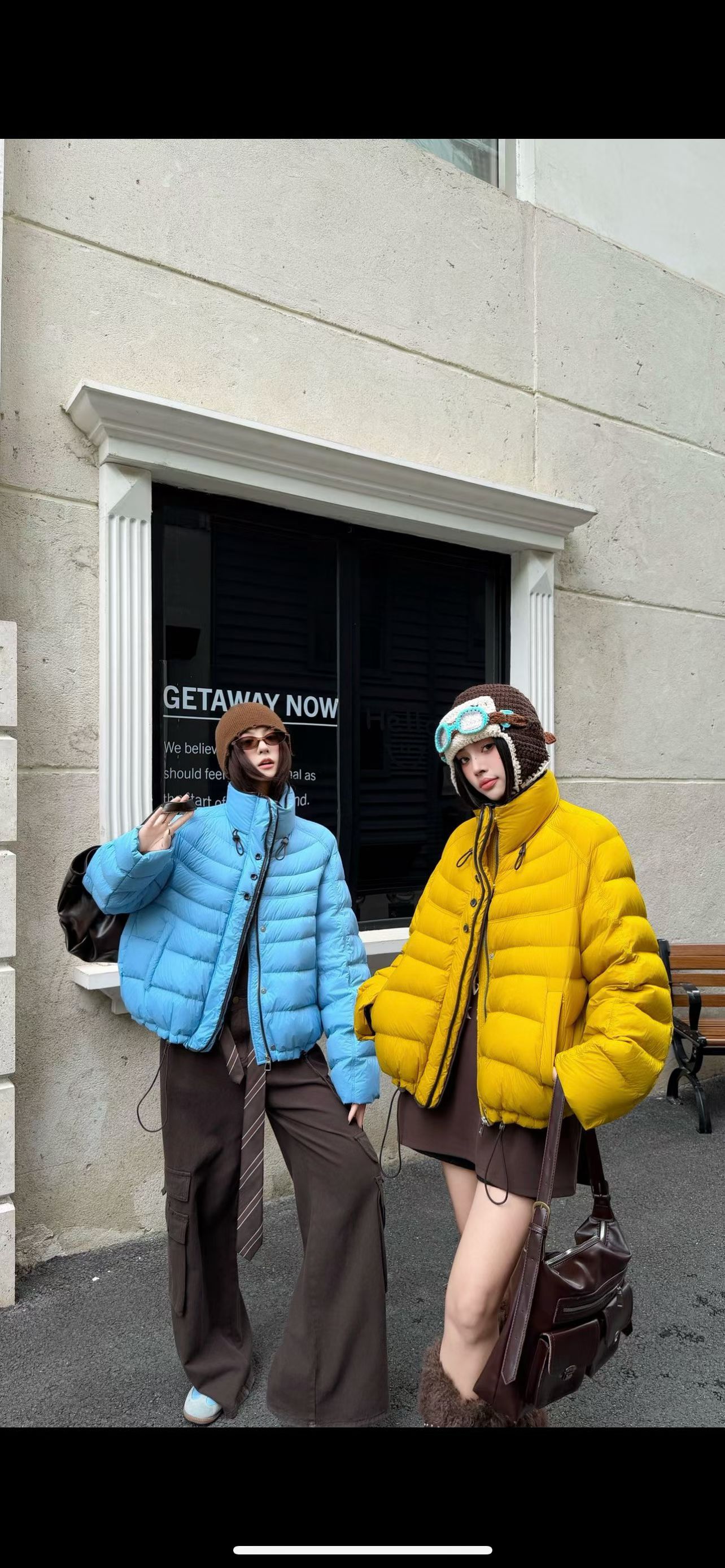 轻薄立领排骨羽绒服女欧洲站2025冬季新款欧货女装羽绒服外套潮