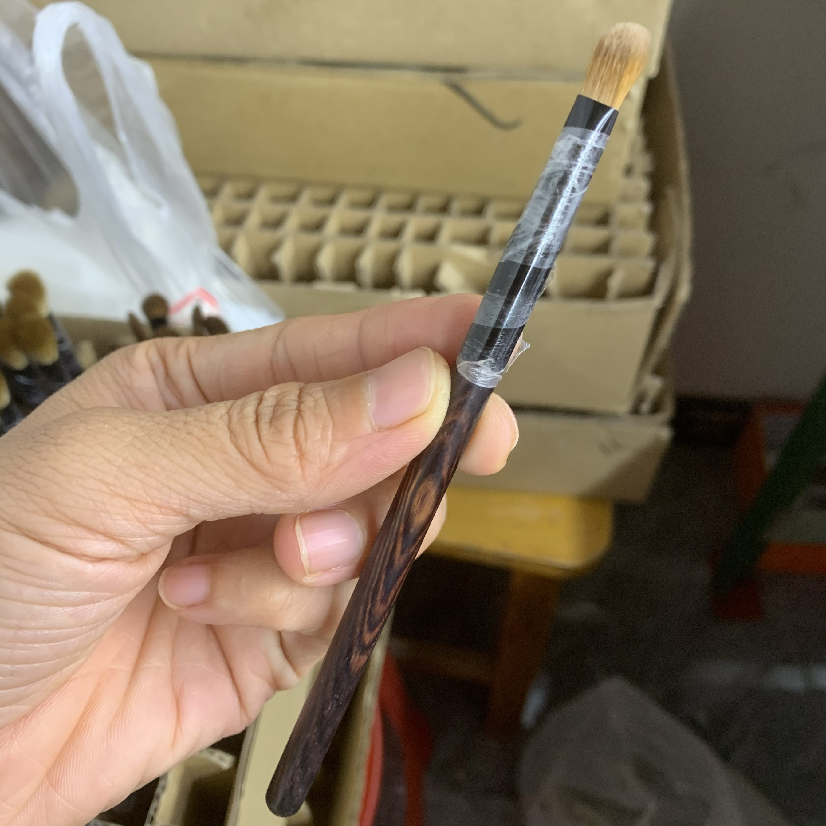 慕姿澜 黄狼尾三角遮瑕刷 泪沟刷 膏体提亮刷沧州化妆刷紫油梨木,彩妆/香水/美妆工具,化妆刷,淘宝优惠券,粉丝福利购,淘宝优惠卷