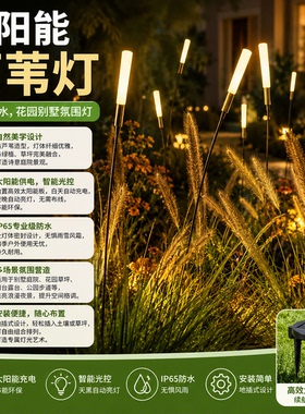 户外防水LED金色芦苇棒发光太阳能室外别墅氛围灯景观装饰地插灯