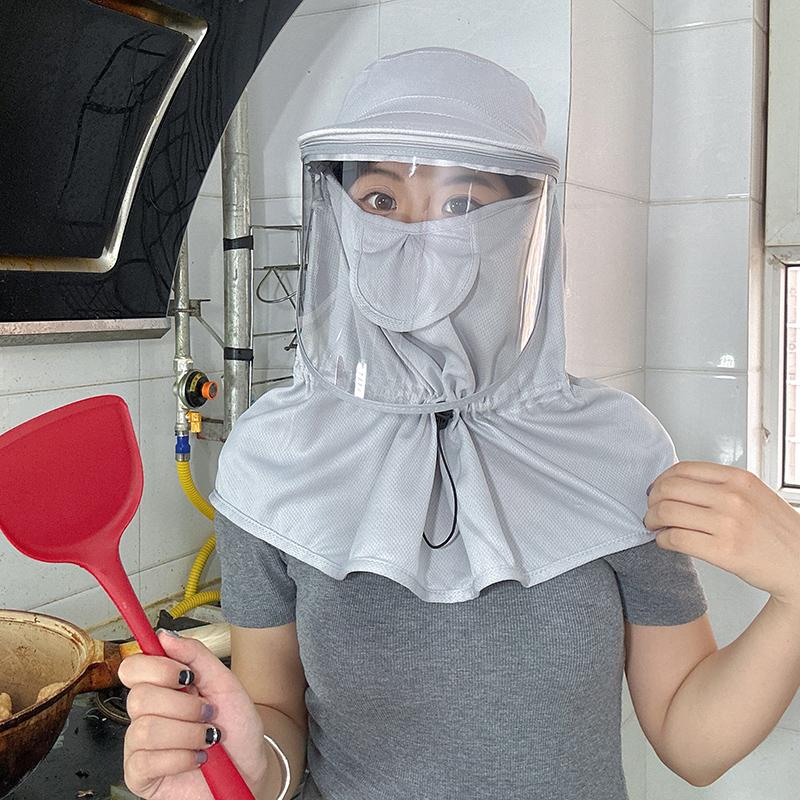 廚房專用帽子女家用做飯防油煙炒菜防油濺面具隔離護(hù)臉面罩鴨舌帽