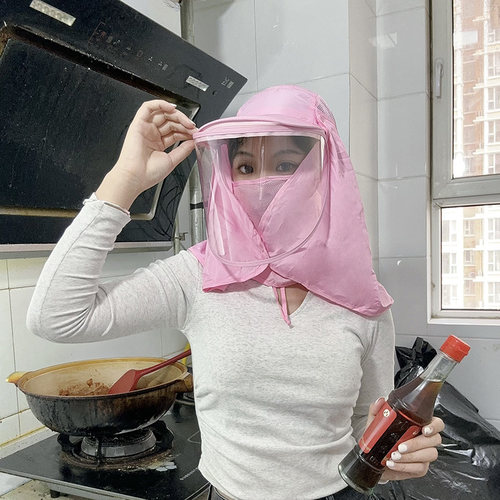 鸭舌帽厨房炒菜女夏季防油溅面罩