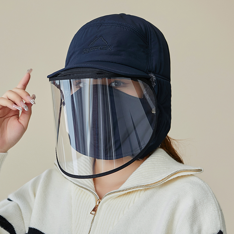 秋冬中老年可佩戴头盔鸭舌帽骑行