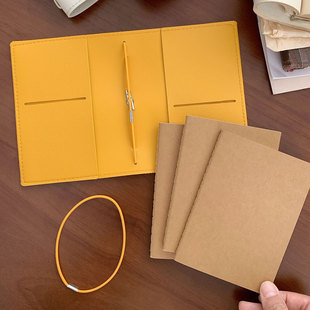 TN护照本手账本笔记本pu皮旅行护照夹送3本内芯本子方格横线点阵