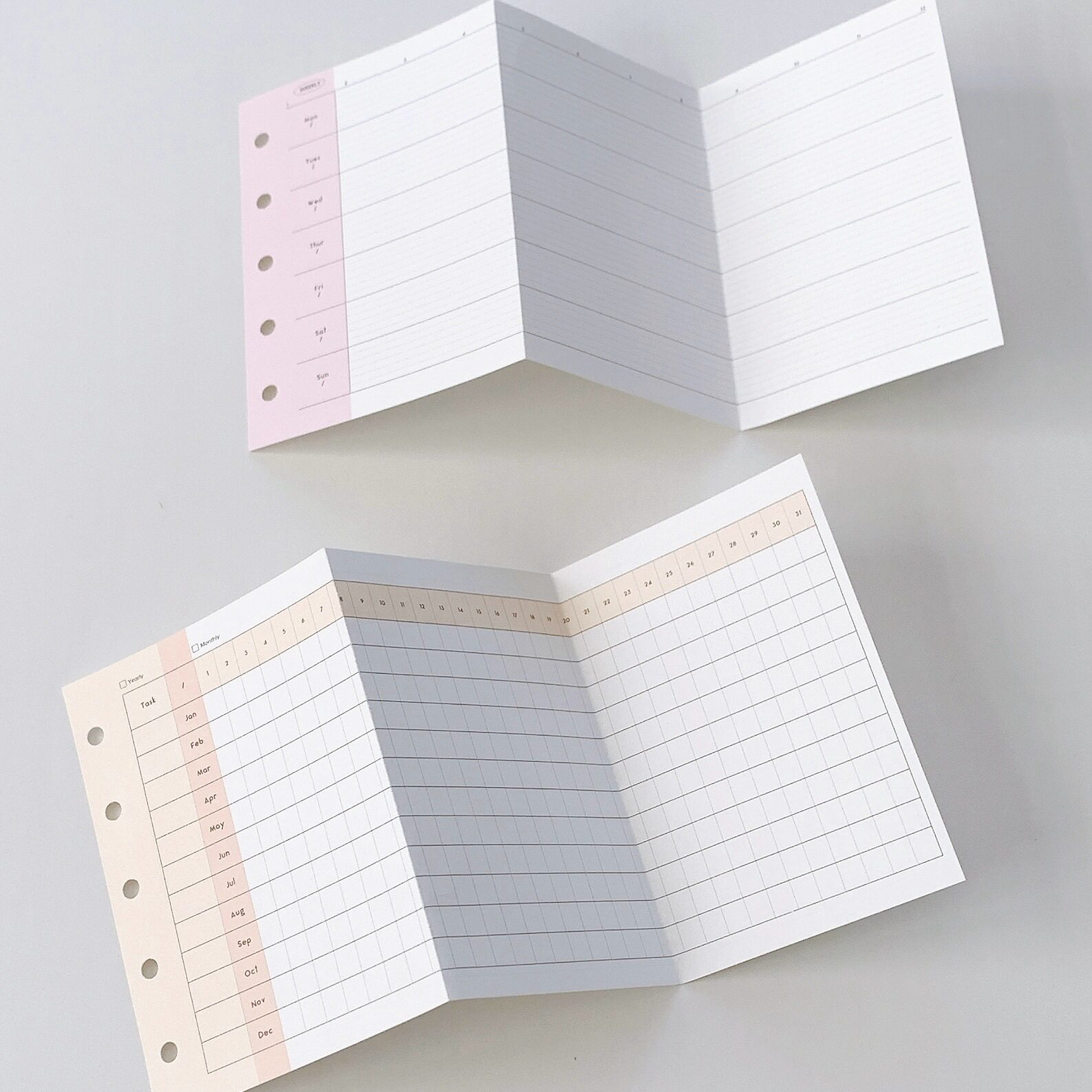 送折痕笔 M5A8三折页日计划周计划横版3折内页活页替芯