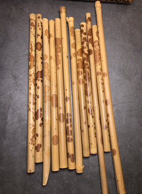 大号1.2红湘妃竹筒香筒竹料扇料手把件 红香妃竹子毛笔杆牙签筒料