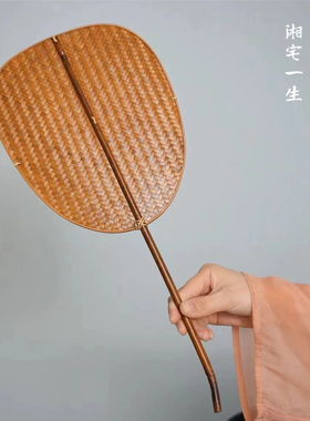 手工竹编扇夏季纳凉蒲扇竹扇子老式编织扇中式复古腰扇团扇手摇扇