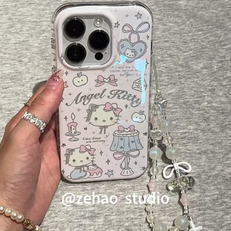 ZEHAO*ins闪闪宫廷风台灯猫咪双层印花韩系14适用iphone16promax苹果16pro手机壳苹果16/软15Promax保护套1女