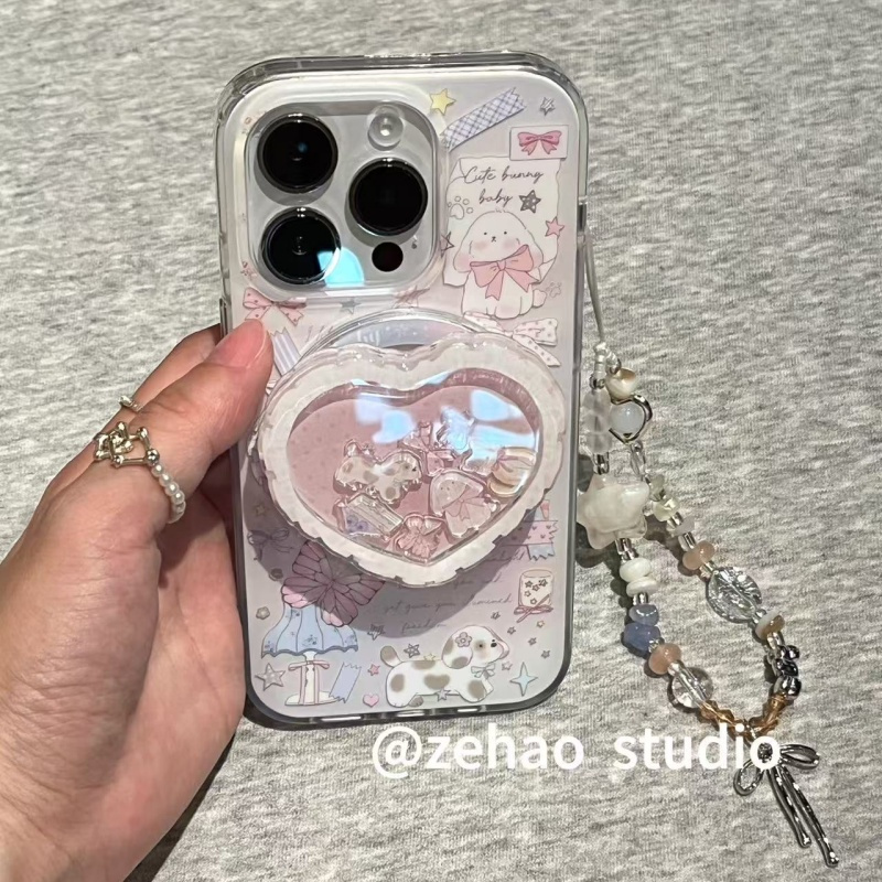 ZEHAO*ins磁吸甜美可爱小动物双层印花韩系14适用iphone16promax苹果16pro手机壳苹果16/软15Promax保护套1女