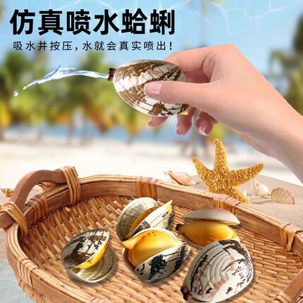 喷水蛤蜊玩具整蛊吸水海产贝壳类迷你滋水枪花甲戏水儿童男孩女孩